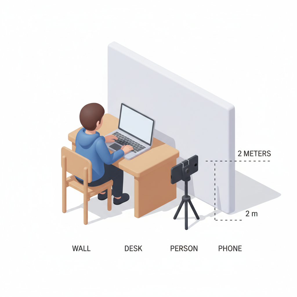 Ilustrasi Posisi Ujian 3D Isometric